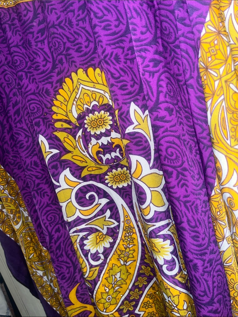 Purple & Gold Floral Caftan Dress - Picture 2 of 3